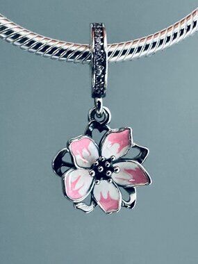 New Authentic PANDORA Pink Cherry Blossom Charm 790667C01